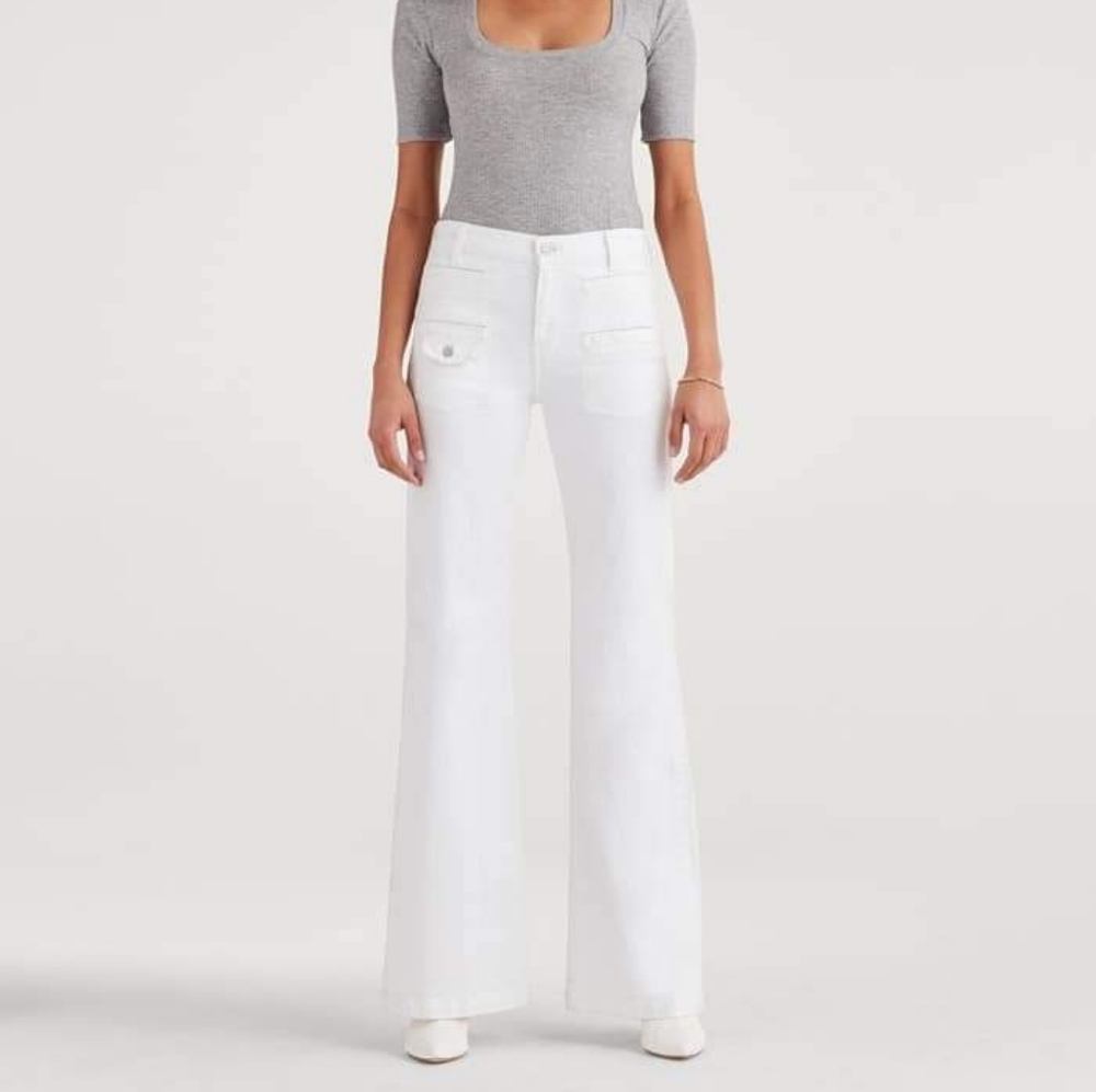 7 FOR ALL MANKIND Georgia In White Flare Jeans